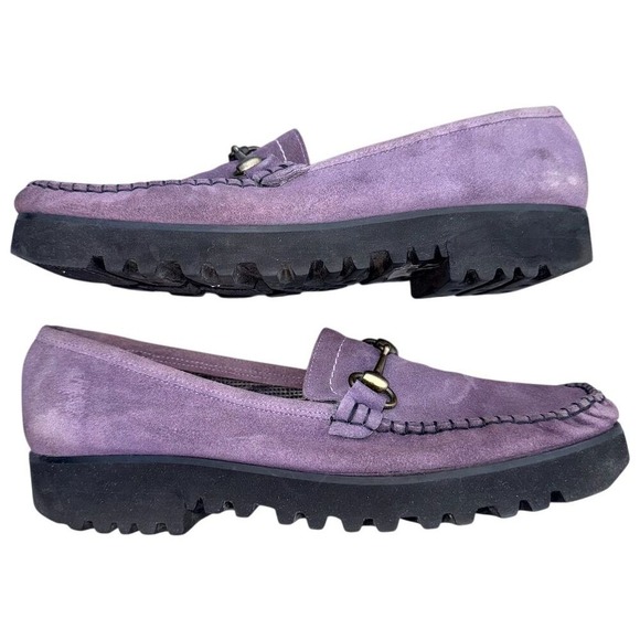 Sesto Meucci Women's Purple Suede Horsebit Loafers Size 8.5 N‎ - Picture 2 of 9